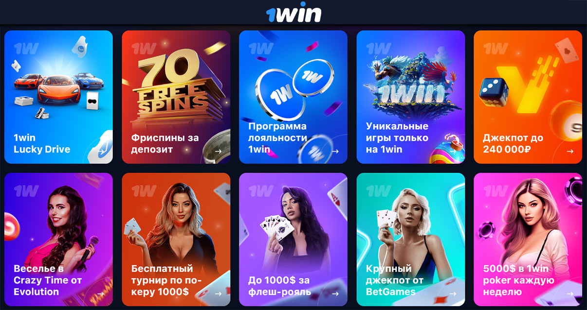 Примеры бонусов онлайн казино 1вин. 